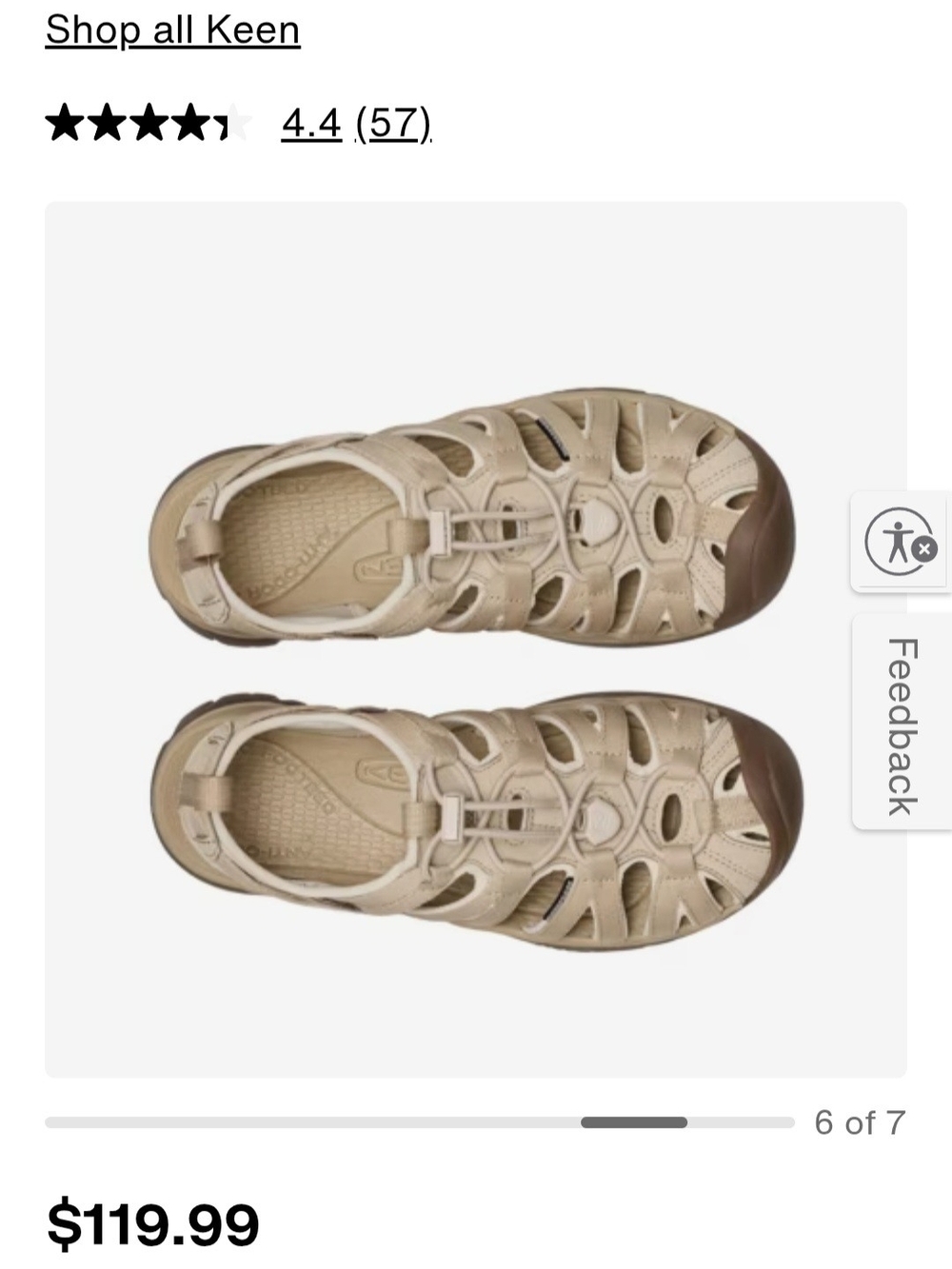 Keen Women's Sandals in Light Beige with Brown Toe